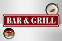 Holzschild Hinweis 46x10cm Bar & Grill Dekoration