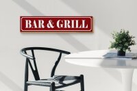 Holzschild Hinweis 46x10cm Bar & Grill Dekoration