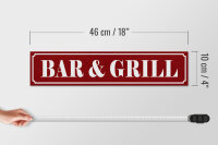 Holzschild Hinweis 46x10cm Bar & Grill Dekoration