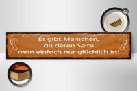 Holzschild Spruch 46x10cm Menschen einfach nur glücklich Dekoration