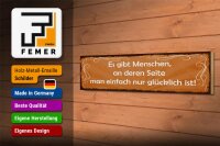 Holzschild Spruch 46x10cm Menschen einfach nur glücklich Dekoration