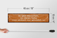 Holzschild Spruch 46x10cm Menschen einfach nur glücklich Dekoration
