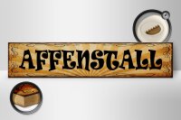 Holzschild Hinweis 46x10cm Affenstall Dekoration