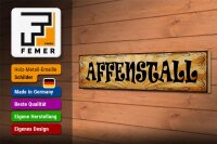 Holzschild Hinweis 46x10cm Affenstall Dekoration