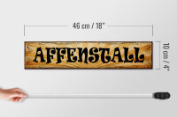 Holzschild Hinweis 46x10cm Affenstall Dekoration
