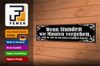 Holzschild Spruch 46x10cm Stunden wie Minuten vergehen Dekoration
