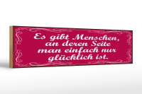 Holzschild Spruch 46x10cm Gibt Menschen einfach glücklich Dekoration