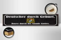 Holzschild Spruch 46x10cm Deutscher durch Geburt Bayer Dekoration
