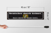 Holzschild Spruch 46x10cm Deutscher durch Geburt Bayer Dekoration