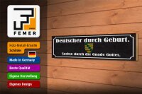 Holzschild Spruch 46x10cm Deutscher durch Geburt Sachse Dekoration