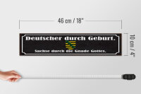 Holzschild Spruch 46x10cm Deutscher durch Geburt Sachse Dekoration