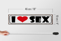 Holzschild Spruch 46x10cm I Love Sex Dekoration