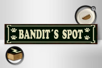 Holzschild Spruch 46x10cm Tiere Bandit`s spot Dekoration