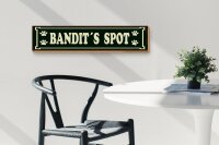 Holzschild Spruch 46x10cm Tiere Bandit`s spot Dekoration