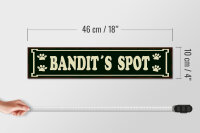 Holzschild Spruch 46x10cm Tiere Bandit`s spot Dekoration