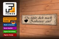 Holzschild Spruch 46x10cm Du fühlst dich nach Zuhause an Dekoration