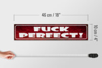 Holzschild Spruch 46x10cm Fuck Perfect Dekoration