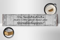 Holzschild Spruch 46x10cm Gerüchteküche Geredeschuppen Dekoration
