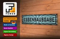 Holzschild Hinweis 46x10cm Essensausgabe Dekoration