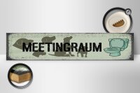 Holzschild Hinweis 46x10cm Meetingraum Toilette Hund Dekoration