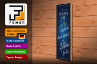 Holzschild Spruch 10x46cm Im Kühlschrank brennt immer Licht für dich