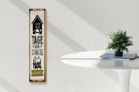 Holzschild Spruch 10x46cm Wenn zuhause ein Hund auf dich wartet Dekoration