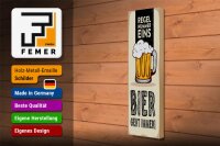 Holzschild 10x46cm Regel Nummer eins Bier geht immer Dekoration
