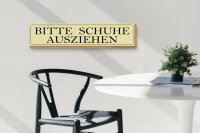 Holzschild Hinweis 46x10cm Bitte Schuhe ausziehen Dekoration