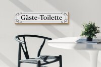 Holzschild Hinweis 46x10cm Gäste-Toilette Dekoration