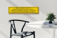 Holzschild Hinweis 46x10cm Bitte zählen Sie Wechselgeld Dekoration