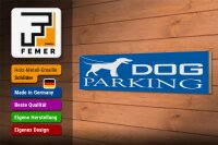Holzschild Hinweis 46x10cm Dog Parking Dekoration