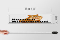 Holzschild Spruch 46x10cm Herzlich Willkommen Hunde Dekoration