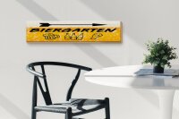 Holzschild 46x10cm Biergarten rechts Bier Geschenk Dekoration