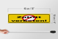 Holzschild Hinweis 46x10cm Zutritt verboten Dekoration
