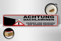 Holzschild Hinweis 46x10cm Achtung Dachlawinen Gefahr Dekoration
