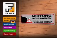Holzschild Hinweis 46x10cm Achtung Dachlawinen Gefahr Dekoration