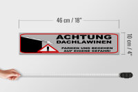 Holzschild Hinweis 46x10cm Achtung Dachlawinen Gefahr Dekoration