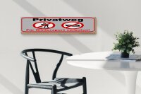 Holzschild Hinweis 46x10cm Privatweg Wintersport verboten Dekoration