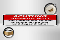 Holzschild Hinweis 46x10cm Achtung Jugendschutz Dekoration