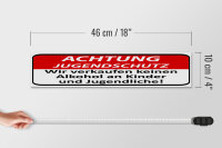 Holzschild Hinweis 46x10cm Achtung Jugendschutz Dekoration