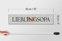 Holzschild Hinweis 46x10cm Lieblingsopa Herz Geschenk Dekoration