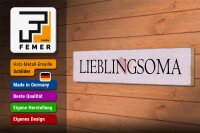 Holzschild Hinweis 46x10cm Lieblingsoma Herz Geschenk Dekoration