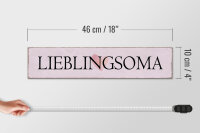 Holzschild Hinweis 46x10cm Lieblingsoma Herz Geschenk Dekoration