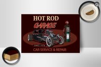Holzschild Auto 18x12cm hot rod Garage car service repair