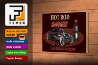 Holzschild Auto 18x12cm hot rod Garage car service repair