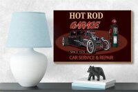 Holzschild Auto 18x12cm hot rod Garage car service repair