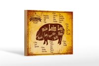 Holzschild Schwein 18x12cm Pork cuts organic Metzgerei