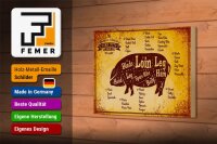 Holzschild Schwein 18x12cm Pork cuts organic Metzgerei