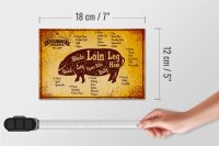 Holzschild Schwein 18x12cm Pork cuts organic Metzgerei