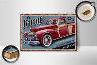 Holzschild Retro 18x12cm Auto Garage service parts open 24